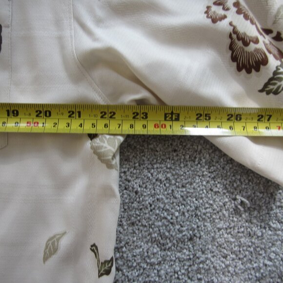 Tommy Bahama Mens Sz Large Leaf Print Tropical Silk Shirt - Picture 7 of 13